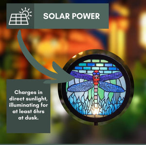 stained glass effect solar garden ornament