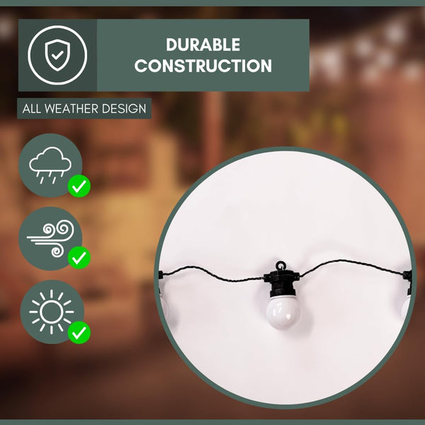 mains powered LED festoon lights with timer