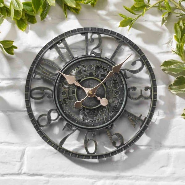Open face analogue wall clock outdoor