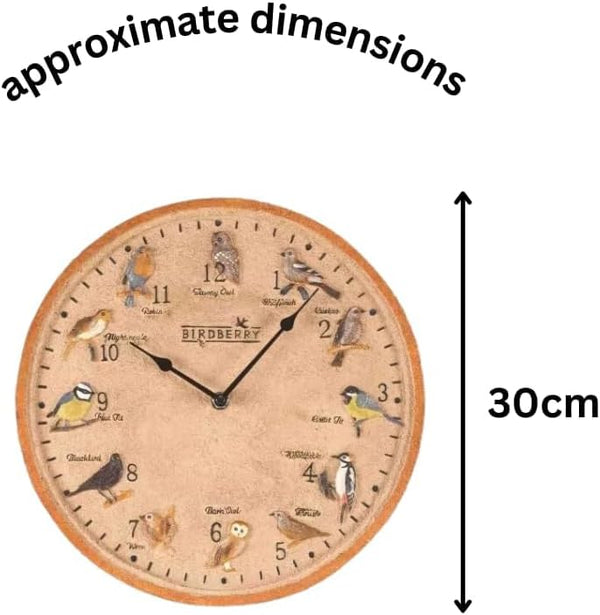 Decorative outdoor clock with quartz movement and thermometer.
