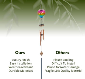 Hot air balloon solar lantern with flame effect