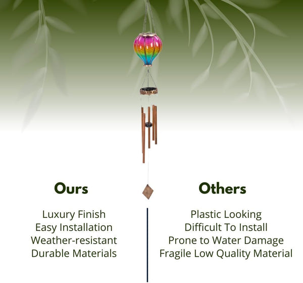 Hot air balloon solar lantern with flame effect