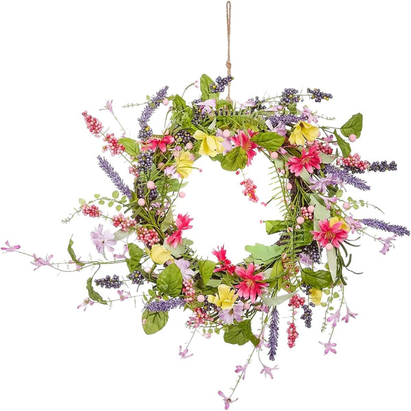 Decorative wildflower wreath for outdoor display