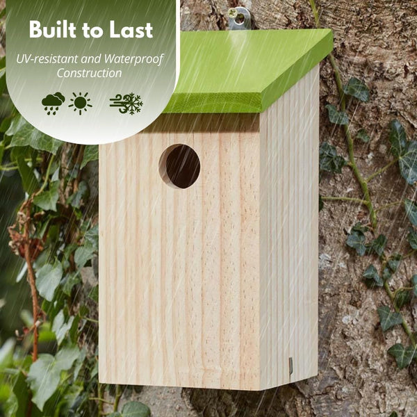 Weather resistant wooden nesting box