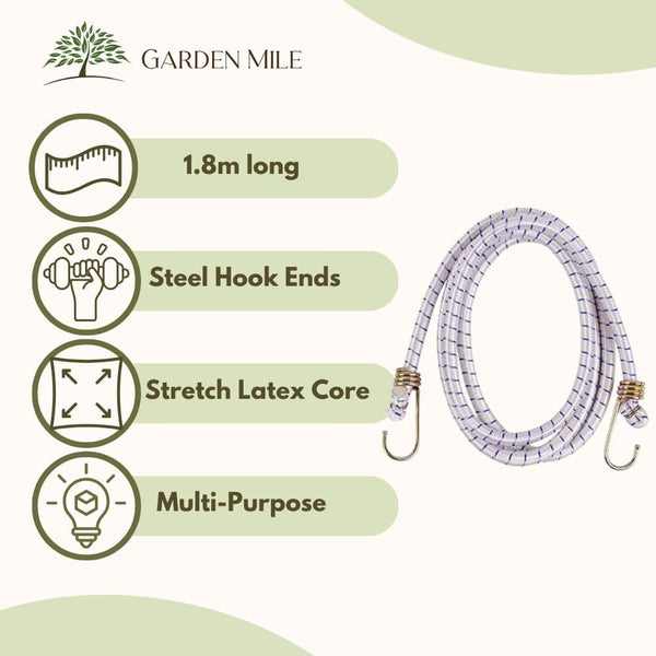 Stretch tie down cord with durable carabiner fasteners
