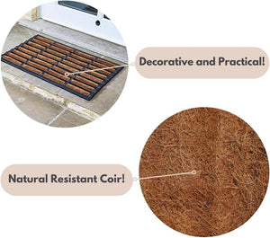 Weather-resistant coir porch door mat