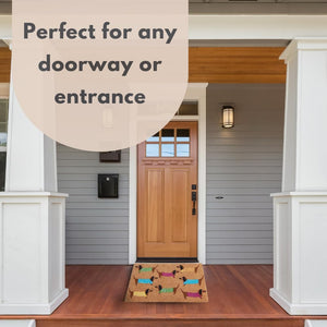 Dog themed coir doormat for indoor outdoor use