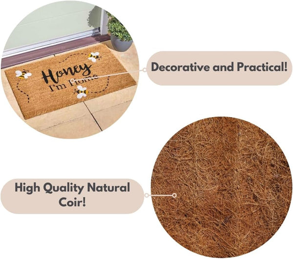 Large rectangular coir mat with pvc backing