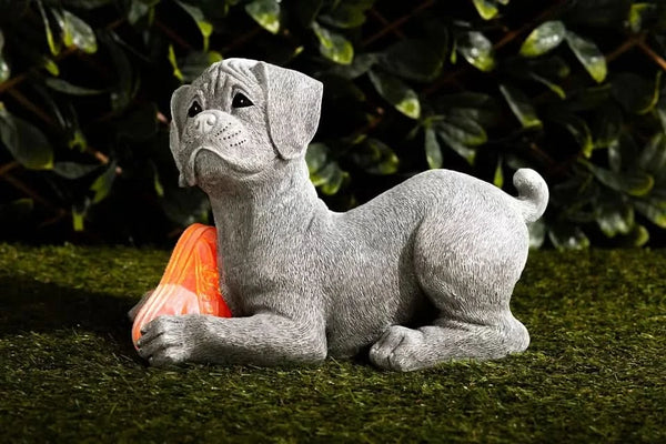 Solar LED puppy statue for garden
