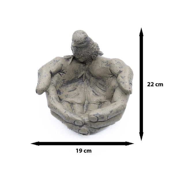 Weather-resistant polyresin bird bath for garden wildlife