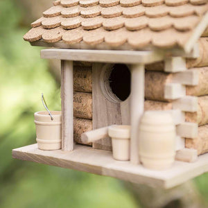 Decorative bird house with barrel details