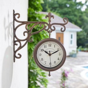 Vintage style garden wall clock with Roman numerals