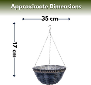Pre lined outdoor hanging planter