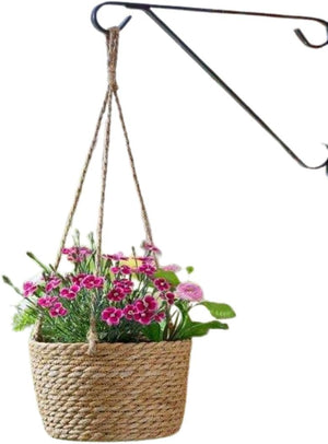 Pre-lined outdoor hanging flower basket