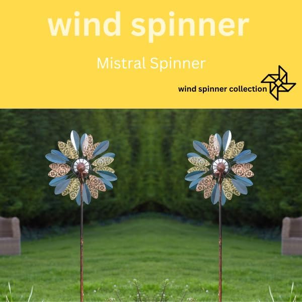 Colour changing LED garden wind spinner