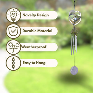 crystal heart hanging garden ornament