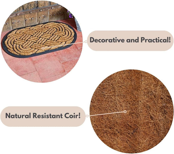 Heavy duty outdoor coir welcome mat