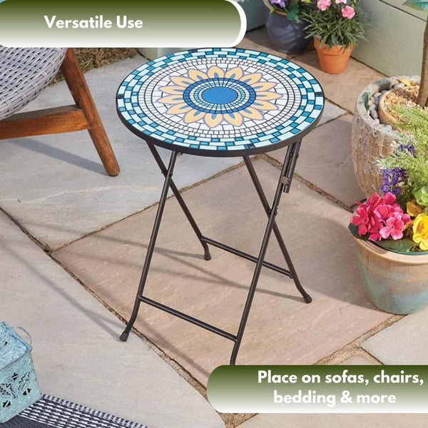 Small patio coffee table with foldable frame