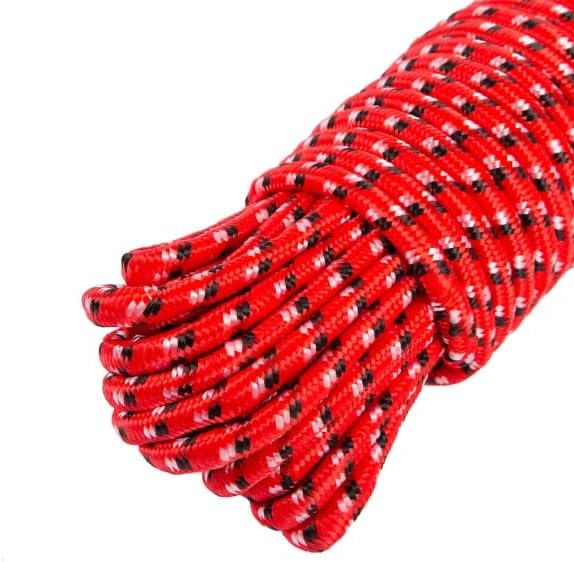 Heavy duty braided rope with plastic reel.