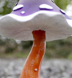 Weather resistant resin toadstool decorations