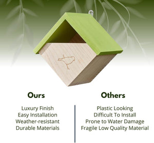 Easy clean timber bird house for wildlife