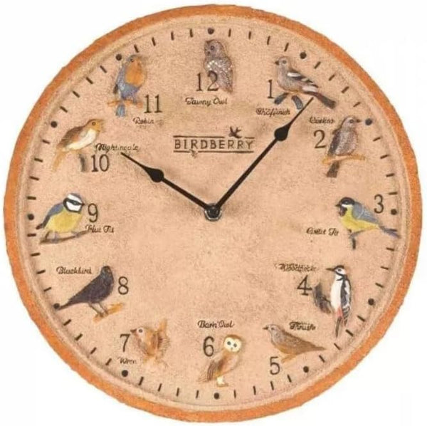 Weatherproof resin garden wall clock in beige finish.
