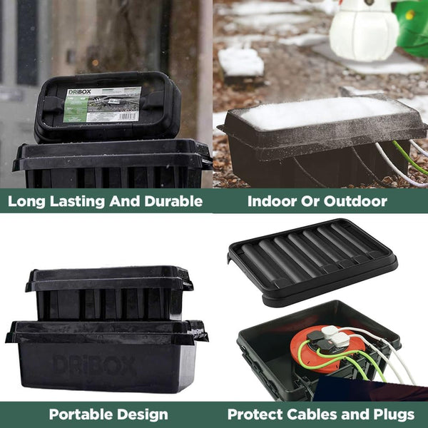 Outdoor junction box for power connections.