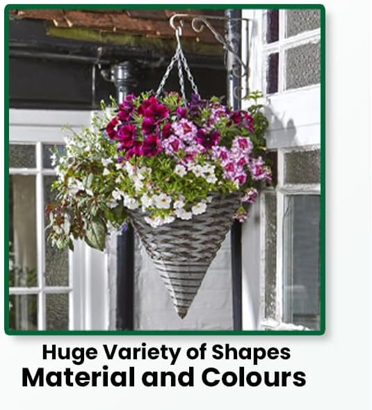 Decorative cone hanging flower basket