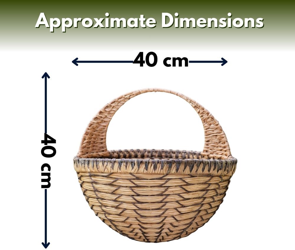 Light brown faux rattan wall hanging basket