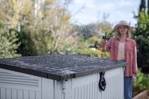 Weatherproof patio storage unit