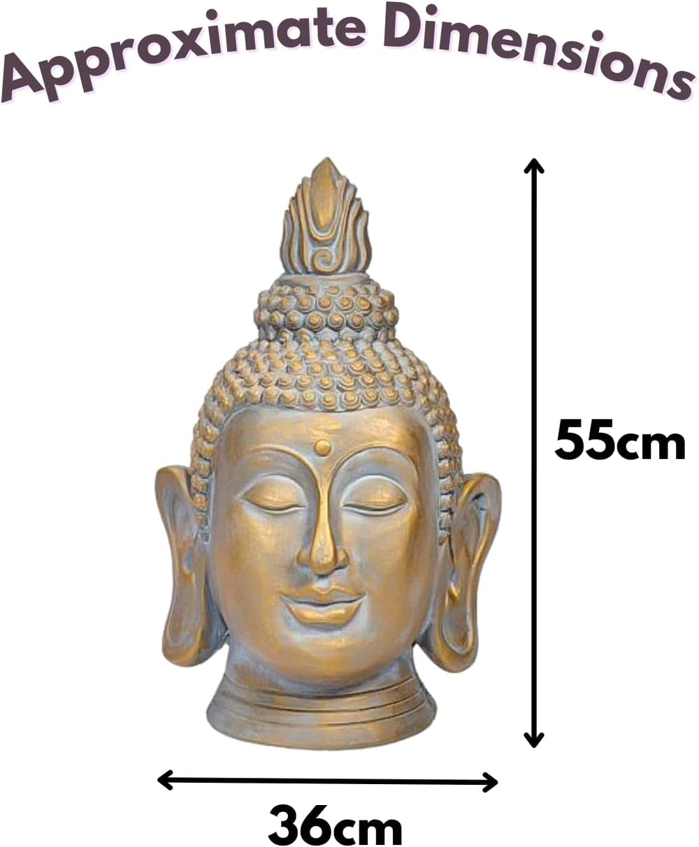 Large Buddha garden statue with gold finish