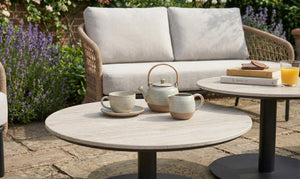 Open weave wicker patio furniture