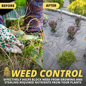 Woven landscape fabric for garden paths and driveway weed prevention