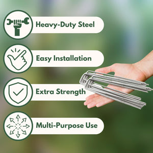 Galvanised steel landscape fabric pins