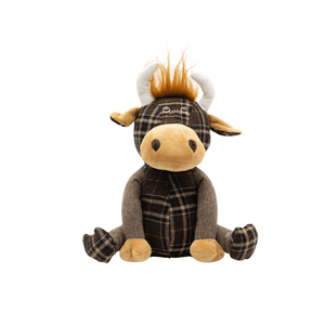 Highland cow doorstop in rustic farmhouse home