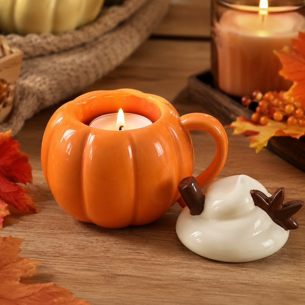 Decorative wax warmer with pumpkin shaped design