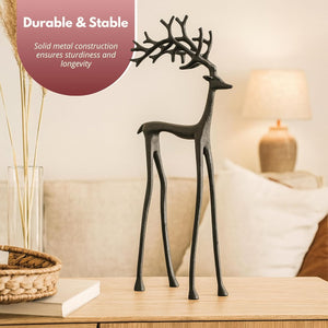 white and gold reindeer decorations for Christmas