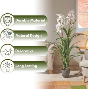 Realistic artificial orchid floor plant for living room