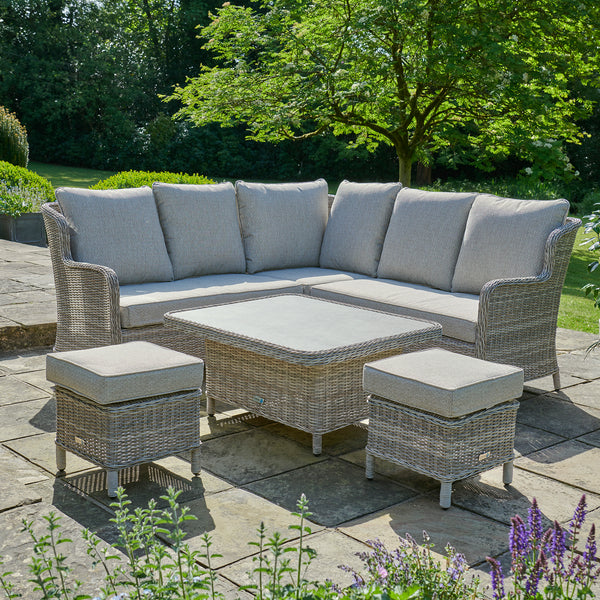 Greige wicker outdoor corner furniture