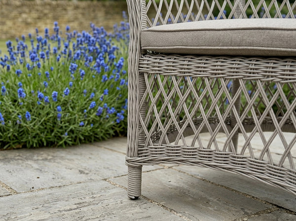 Greige wicker balcony furniture