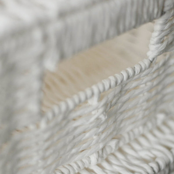 Medium white wicker storage basket