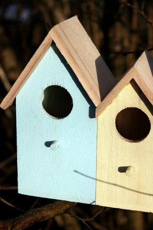 Decorative outdoor bird feeder house