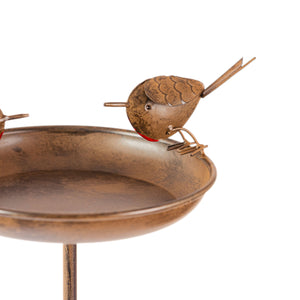 Decorative bird bath ornament for garden spaces