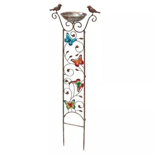 Rustic outdoor bird bath ornament