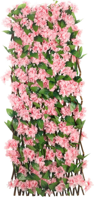 Outdoor expandable blossom trellis privacy panel