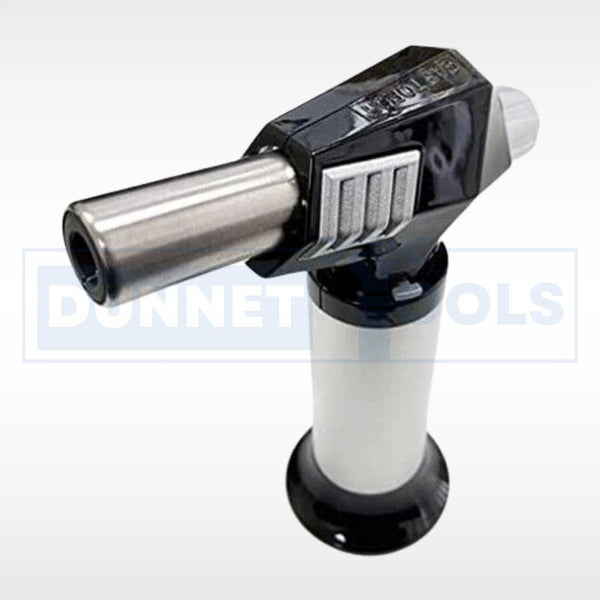Portable gas blow torch with flame control knob