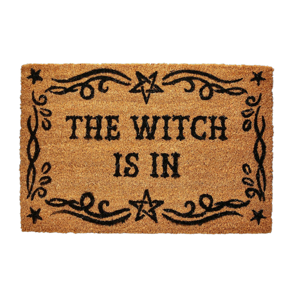 The Witch Is In coir door mat