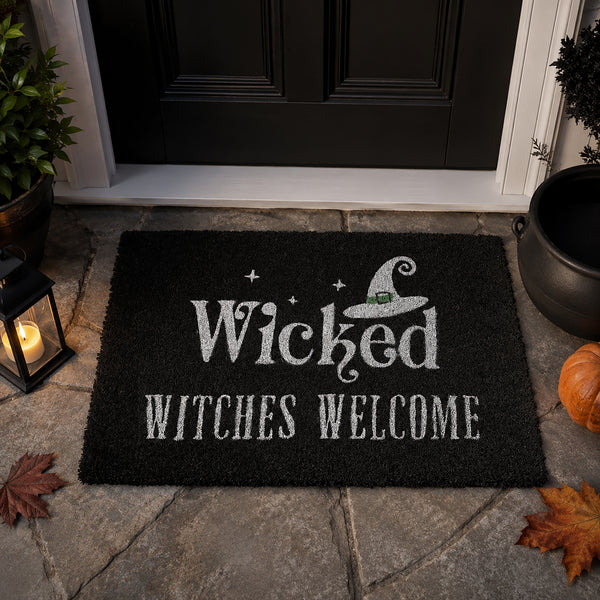 Halloween coir mat with witch design