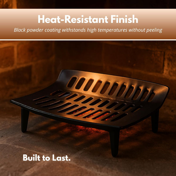 black cast iron fire grate for wood burning fires