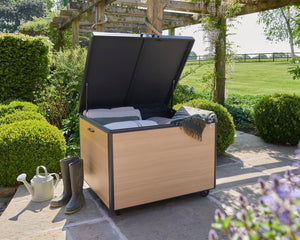 Outdoor wood effect storage box